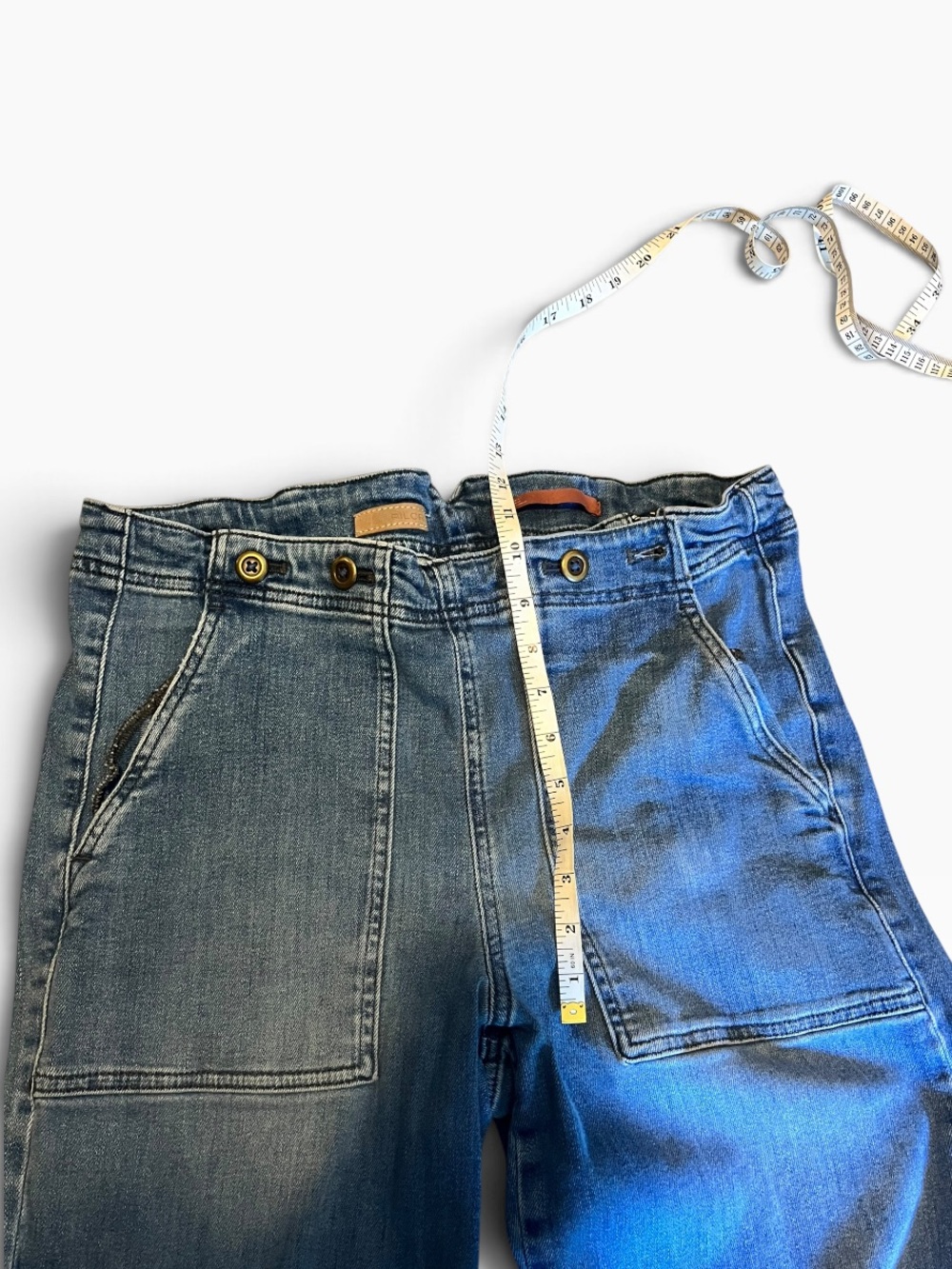 Pilcro Wide-Leg Patch Pocket Jeans in Blue - Picture 6 of 10
